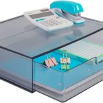 STORi STAX Plastic Stackable Organizer Drawer in Classic Grey | 12.5-inches Wide | Organize Office Desk Accessories and Sort Letter-Size Paper | Made in USA